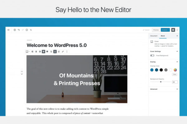 WordPress 5.0 Release with Gutenberg Editor