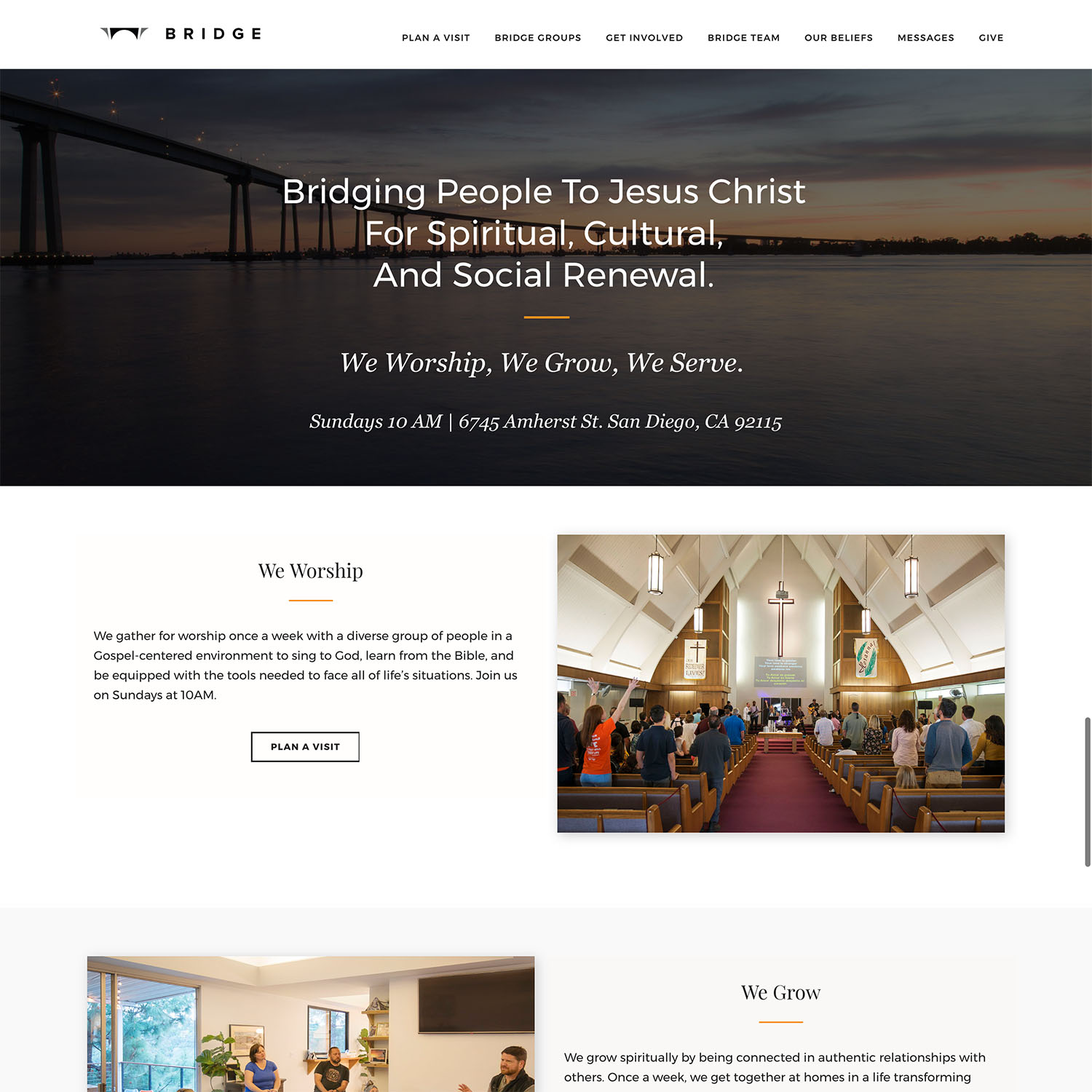 Bridge Church Wordpress Website Design